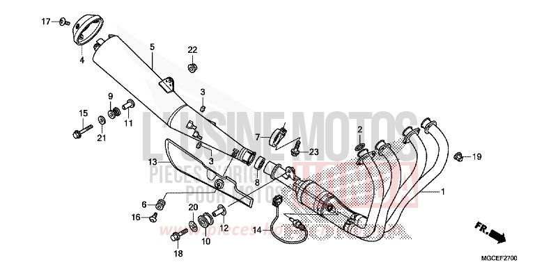 SILENCIEUX D'ECHAPPEMENT (CB1100/A) de CB1100 ABS GRAPHITE BLACK (NHB01) 2014